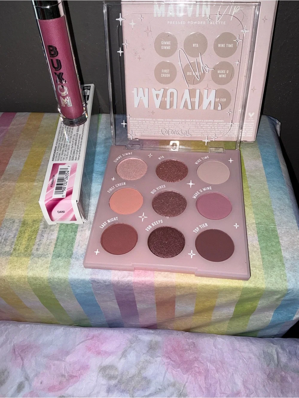 ColourPop Mauvin' Up eyeshadow palette w/Buxom plumping lip polish